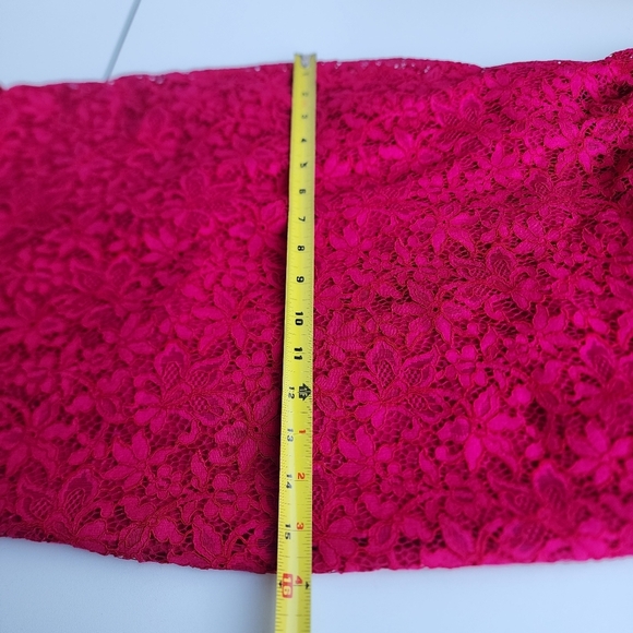 Express Lace Side Cutout Ruffle Dress  Gorgeous Hot Pink Women's Off Shoulders S - Picture 14 of 16